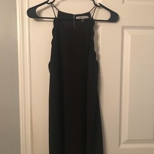 Black scalloped strap dress